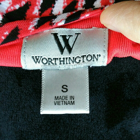 Worthington Orange Print Wrap Top Blouse Sz S - Picture 5 of 8